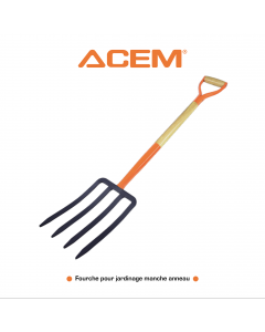 Fourche pour jardinage manche anneau - ACEM