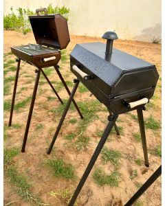 Barbecue PM avec chapeau – 40x26 cm, pied 75 cm, noir