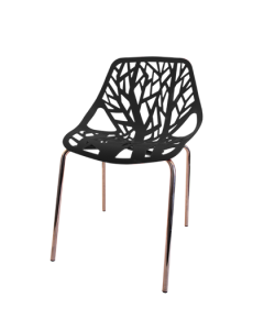 Makika Chaise Design Caluna Ensemble de 4 Chaises - 52 x 50 x 79,5 cm - Noir