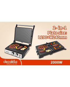 Gril 2000W 4tr - Decakila - 290x240mm - KEEC079M