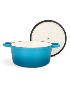 Cocotte en Fonte Ronde  4 Litres - Bleu