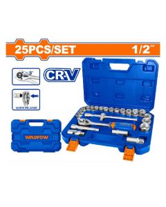 Coffret de clé a cliquet WADFOW WST2D25 - 1/2 clé - 25 Pièces 