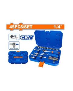 Coffret de clé a cliquet WADFOW WST2D25 - 1/4 clé - 45 Pièces