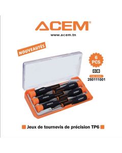 Jeux de tournevis précisions ACEM 280111001- 6 pièces  
