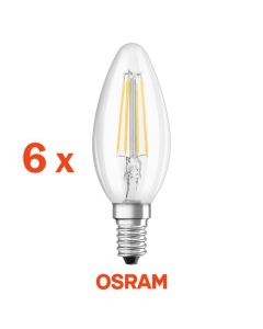 Lampe Flamme Fil LED - Lot de 6 - 4W/827 - E14 - OSRAM