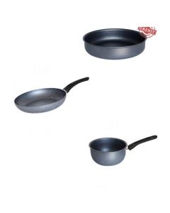 Pack batterie de cuisine COOKART - Granite - Bleu Gris
