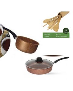 Pack batterie de cuisine COOKART - Granite - Gold