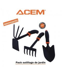 Pack outils de jardin noir & orange - ACEM