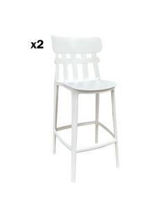 SOFPINCE - Lot de 2 chaises tabouret perla  blanc