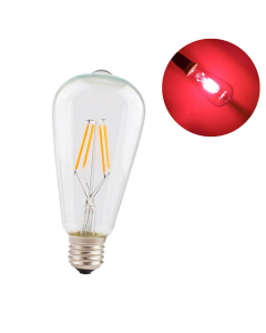 Lampe filament - LED - Rouge - Vintage - G95 - E27 - 4W