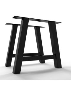 2 pièces Pieds de table - Acier Noir - L x H(50 x 72)cm,