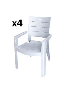 SOFPINCE - Lot de 4 chaises robusta gris- gris