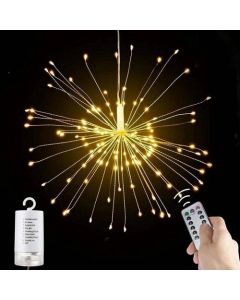 Lampes de feu d'artifice LED en Fil de cuivre avec 8 Modes à Piles avec télécommande -