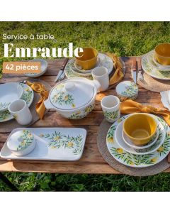 service à table emraude  - CERAMICA PLUS - 15836E93 - céramique 