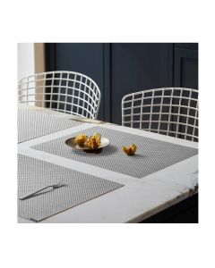Lot de 6 Sets de Table GRIS ARGENT , en PVC Tissé Lavables