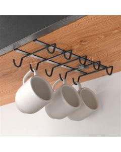 Support porte 10 tasses suspendu sous tablette LAVA 36.11.28 - 14 x 28 x 6 cm