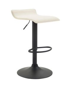 Tabouret de bar ROMAO - 41.5 cm x 41.5 cm x 65-87 cm - Grège 