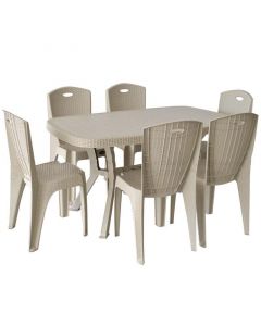 SOTUFAB - Lot table harmony + 6 chaises l'avenue - grège
