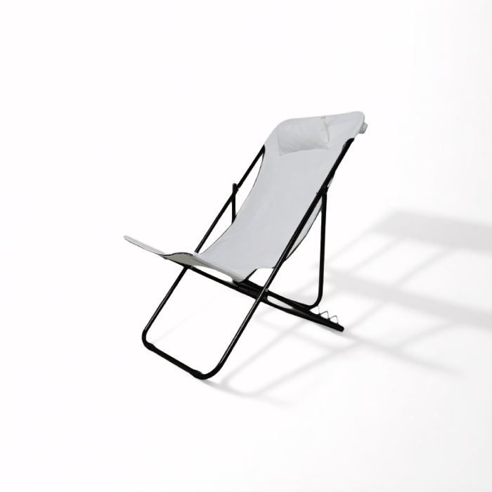 Chaise longue METATUB DSC04888 - Acier époxy - Blanc