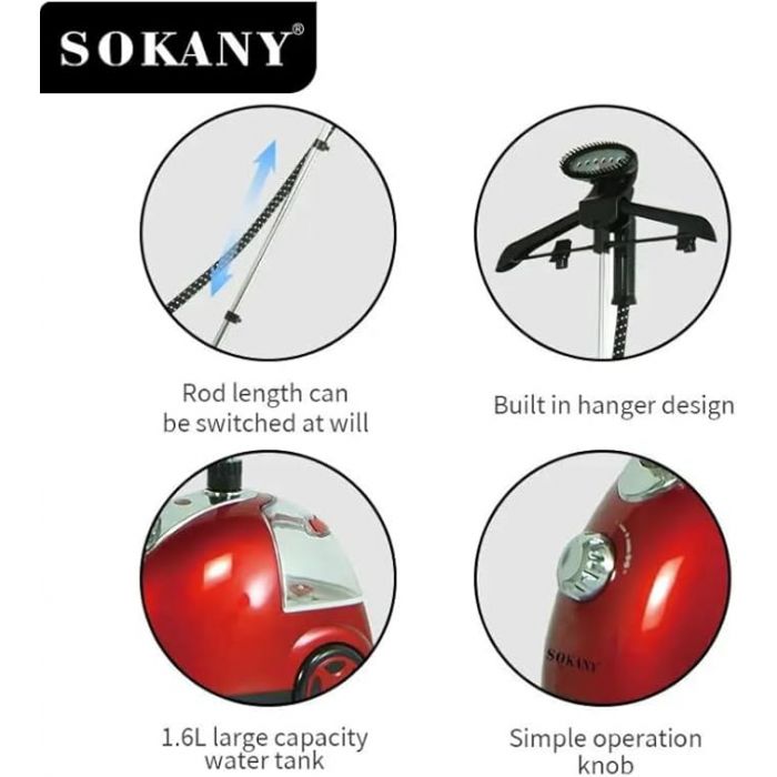Défroisseur Vapeur Sokany Sk4002 - 2000 W - 1.6L - Rouge