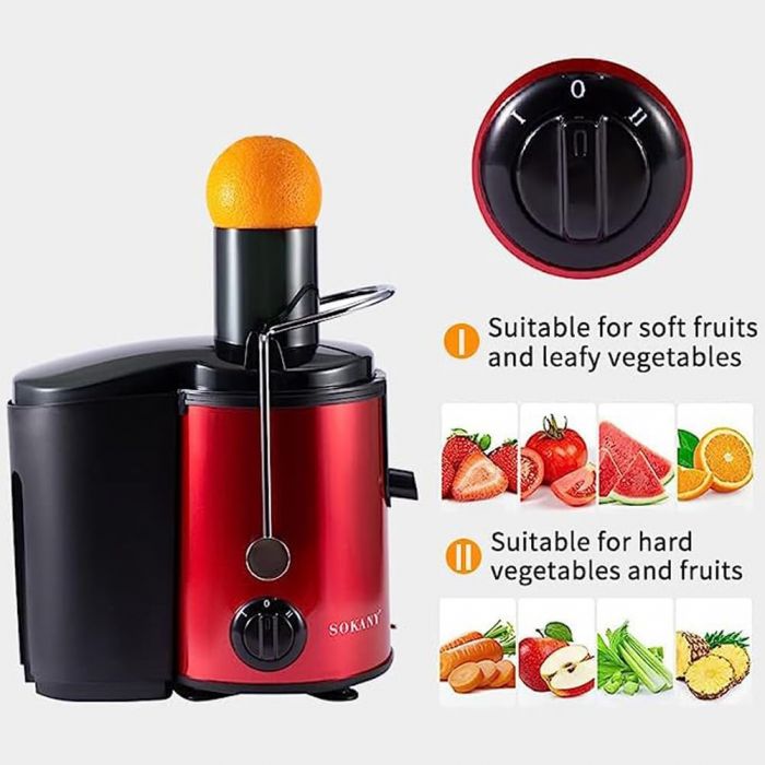 Extracteur de Jus Sokany SK-4001 - 800 W - Rouge