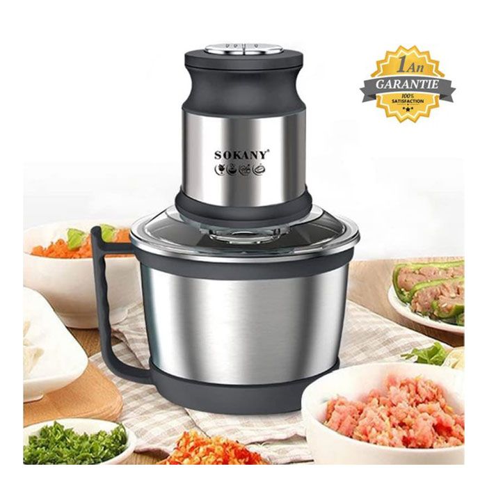 Hachoir Professionnel avec Bol Sokany Sk-7027 - 800W - 3L en Inox