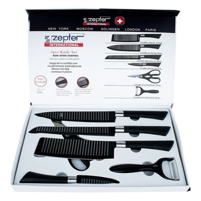 Ensemble De 6 CouteauxZepter Qualité Swiss - Noir
