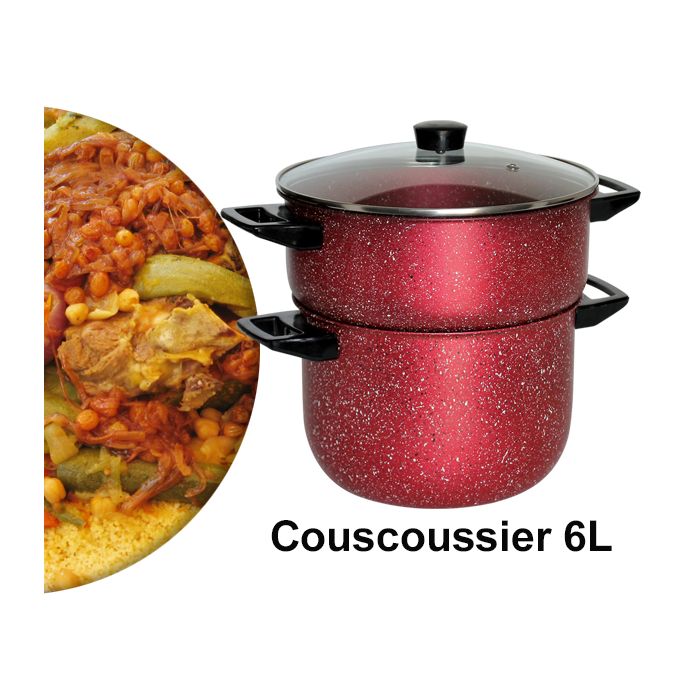  BATTERIE 10 PIÈCES EN GRANIT EL GUSTO BY COOK'ART COULEUR ROUGE 