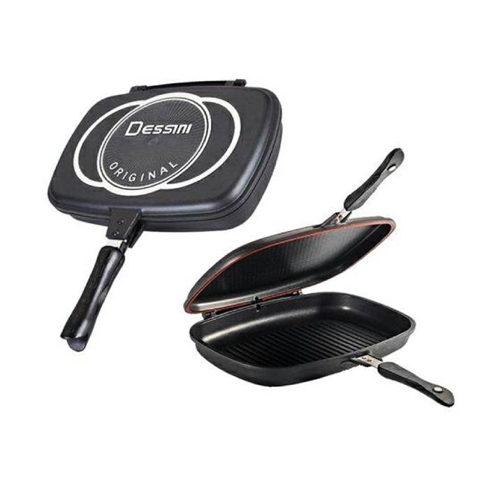 Poêle Magic Double Face DESSINI - 36 Cm - Céramique - Noir