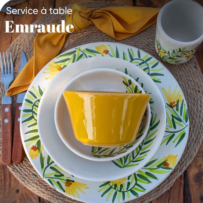 service à table emraude  - CERAMICA PLUS - 15836E93 - céramique 