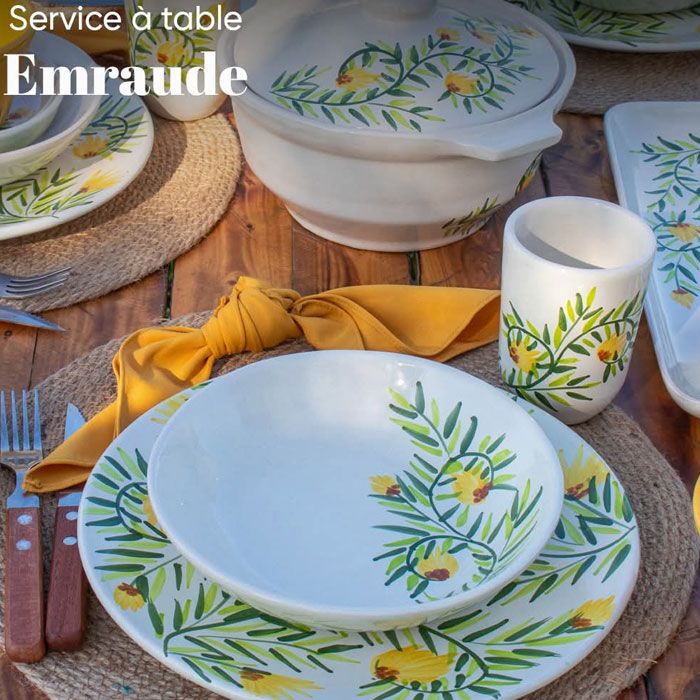 service à table emraude  - CERAMICA PLUS - 15836E93 - céramique 